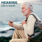 F&Kcoptee Rechargeable Hearing Aids for Seniors & Adults with Volume Control, CIC Invisible-in-Canal Digital Hearing Amplifier, Assist Devices with Charging Case