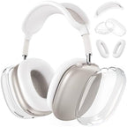 Silicone Case Cover for AirPods Max Headphones, Clear Soft TPU Ear Cups Cover/Ear Pad Case Cover/Headband Cover for AirPods Max (2024/2020),Transparent Accessories for Apple AirPod Max (USB-C), White
