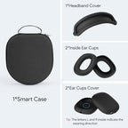 Yinke Smart Case for AirPods Max Headphones Supports Sleep Mode, with AirPods Max Silicone Earpad Cover/Ear Cups Cover and Headband Cover Anti-Scratch Accessories, Hard Organizer Portable Carry Travel