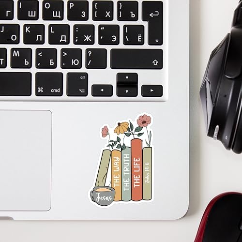 (3pcs) Jesus The Way The Truth The Life Sticker Christian Inspirational Quotes Bible Verse Books Vinyl Decal Stickers for Tumbler Water Bottle Laptops Phone Case Car Kindles Hard Hat - 2x3