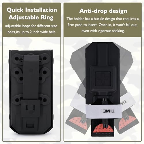Tourniquet Holder, Molle Tourniquet Holder for Duty Belt, Tourniquet Kit Compatible with CAT Tourniquet Gen 7 or Older, Fits Molle Equipment, Police Gear, Duty, and Utility Belts