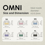 SpinFit Omni for True Wireless Earbuds & IEMs - MS - Patented Silicone Eartips for Replacement (1 Pair) (3.7 mm Nozzle Dia.)