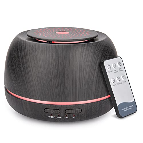 300ML Aroma Essential Oil Diffuser,8 Hours Wood Grain Cool Mist Aromatherapy Diffuser with Remote Control,USB-C Power Cable,Timer, 7 Color Light Changing Air Humidifier for Home,Bedroom