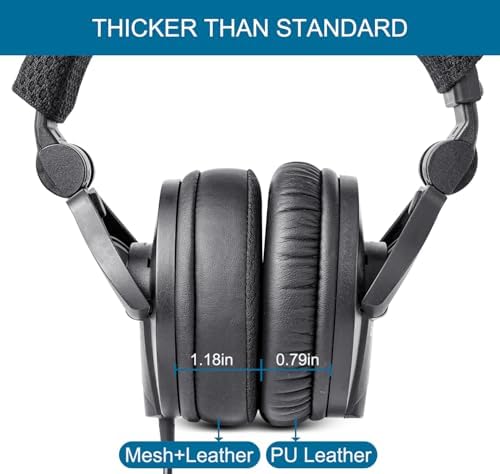 Replacement Ear Pads for Sennheiser HD280/HD280-13/HD280-Pro/HD281/HMD280/HMD280 Pro/HMD280-13/HMD281/HMD281 Pro Headphones, Earpads Cushions with Upgrade Memory Foam - Black