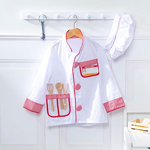 Melissa & Doug Chef Role Play Costume Dress -Up Set With Realistic Accessories Pretend Chef Outfit, Costume For Kids, Toddlers, Ages 3+