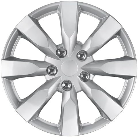 BDK (4-Pack) Premium 16" Wheel Rim Cover Hubcaps OEM Style Replacement Snap On Car Truck SUV Hub Cap - 16 Inch Set, Abs,Steel, Acrylonitrile Butadiene Styrene