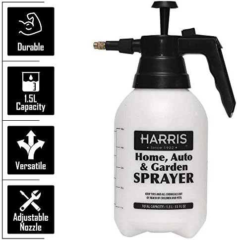 HARRIS Continuous Hand Pump Pressure Sprayer for Home, Lawn, Garden, Car Detailing and More, 1.5L