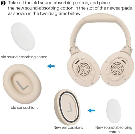 TOZO HT2 Hybrid Active Noise Cancelling Headphones, Wireless Over Ear Bluetooth Headphones Pink +HT2 Replacement Ear Pads Khaki