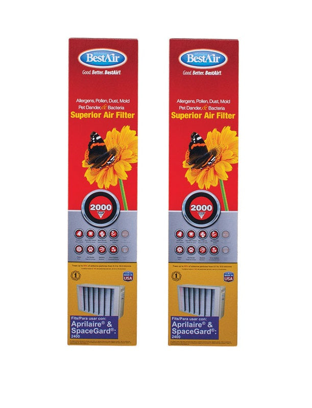 BestAir Air Filter Replacements for Aprilaire Space-Gard 201 Model 2200 & 2250 (2 Packs)