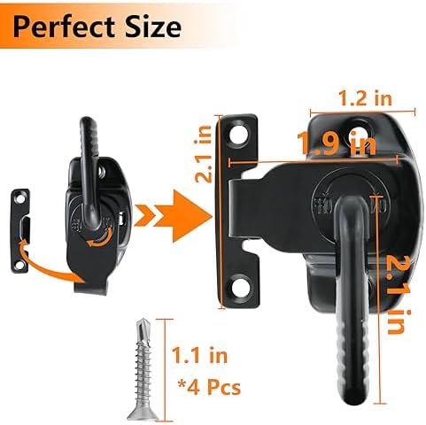 Smoker Door Latch for Pit Boss 1077, Rustproof Smoker Lid Clamp with Screws 4pcs, Smoker Leaf Latch for Cuisinart/Pit Boss Pro Series II 4 / Masterbuilt Electric Smoker Replacement Parts Latch Kits