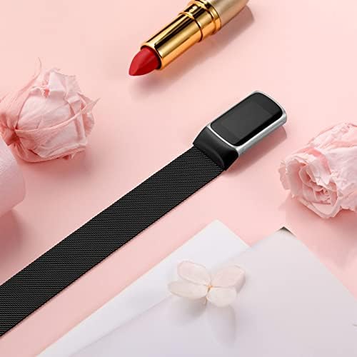 JKD Compatible with Fitbit Charge 6/Charge 5 Bands, Adjustable Stainless Steel Metal Mesh Loop Replacement Straps for Women & Men, Advanced Activity & Fitness Trackers