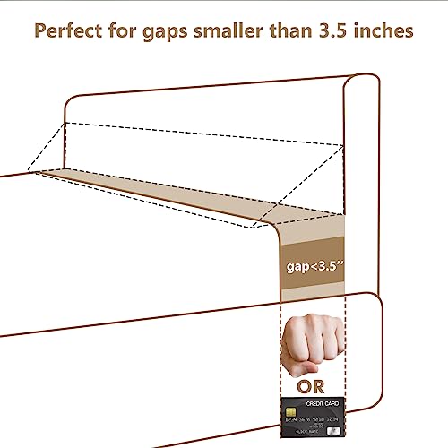 Vekkia Queen Bed Wedge Pillow/Mattress Gap Filler/Headboard Pillow/Bed Gap Filler,Close Gap (0-3.5") Between Your Mattress and Headboard,Stop Loosing Your Pillows,Phone&Glasses(White 60"x6.5"x4.5")