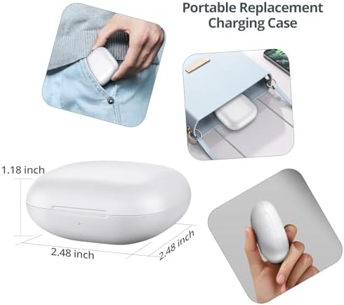 Jinstyles Charging Case Replacement Compatible for Beats Fit Pro, Portable Charger Case Support to Wireless Pairing, with Sync Button, 700mAh Built-in Battery, Charge Earbuds 3 Times, White