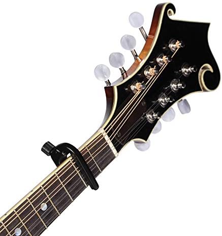 D'Addario Accessories NS Banjo Capo, Mandolin Capo - For 4 or 5 String Banjos and Mandolins - Micrometer Tension Adjustment for Buzz-Free, In-Tune Performance - Black