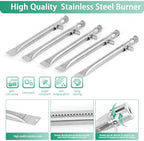 Grill Replacement Parts for Cuisinart 2556, GAS9556AS, GAS9456AS, GAS2456AS, GAS2556AS, GAS1456ASO, Grill Burner, Heat Plate Parts for Cuisinart 3-In-1 GAS9556AS 5 Burner Propane with Side Burner