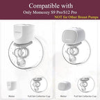 Full Set Milk Collector Cup Compatible with Only Momcozy S12 Pro/S9 Pro Wearable Breast Pump,Duckbill Valve Updated with Free Rotation,Extra 5pcs Flange Inserts,NOT for S9/S12,Replacement Parts,24mm