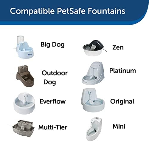 PetSafe Drinkwell Premium Pet Fountain Replacement Carbon Filters,Cat Water Fountain Filters, Contains 50% More Carbon (Pack of 12)