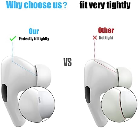 [3 Pairs] Replacement Ear Tips for Airpods Pro and Airpods Pro 2 with Noise Reduction Hole, Silicone Ear Tips for Airpods Pro with Portable Storage Box and Fit in The Charging Case(X-Small)
