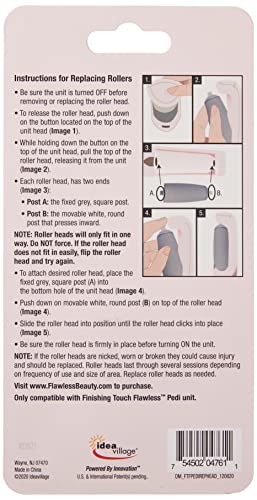 Finishing Touch Flawless Pedi Replacement Heads for Pedicures, 3 Piece Attachment Set
