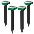 Solar Mole Repellent, Ultrasonic & Solar Powered Gopher Repellent, Waterproof Sonic Groundhog Repeller Rodent Gopher Deterrent Vole Chaser for Lawn, Yard & Garden of Outdoor Use (4 Pack, SQ 1.0)