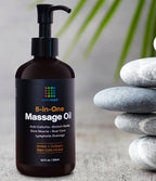 Anti Cellulite Massage Oil with Collagen Stem Cells, Arnica Oil for Lymphatic Drainage, Pain Relief, Sore Muscle, Stretch Marks, Scar and Keloid Removal, Piercing Care, Massager Tool, 8.5 Fl Oz