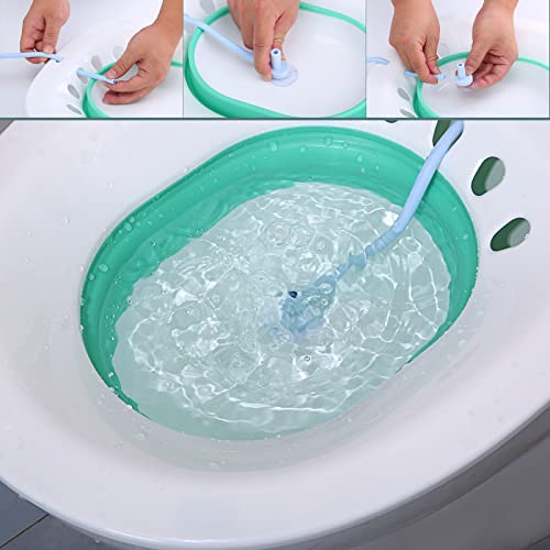 MTASTIC Sitz Bath for Toilet Seat- Soothes Hemorrhoids & Perineum, Suitable for Pregnant Women, Postpartum Care- Collapsible, Soaked Steam Relief of Vaginal/Anal Inflammation