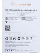 Glocusent Book Light, 3-Color & 6-Brightness Reading Light, Bendable Neck Light, 80-hr Lasting Rechargeable Lamp, Perfect Book Light for Reading in Bed, Knitting, Camping, Repairing, Book Lovers Gifts