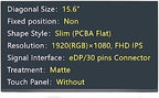 New Screen Replacement for N156HCA-EAB,eDP/30 pins Connector 1920(RGB)×1080 FHD IPS Matte LCD LED Display
