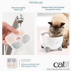 Catit PIXI Cat Drinking Fountain Original Filter, Official Replacement Triple Action Water Filter, 3-Pack, White