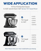 5 Quart Mixing Bowl with Handle,Mixer bowl Fit for KitchenAid Artisan&Classic Series 4.5-5 QT Food Grade Tilt-Head Mixer, Stainless Steel Polished Mixer Accessories for Baking & Cooking