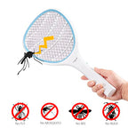 Faicuk Handheld Bug Zapper Racket Electric Fly Swatter (Cream Blue)