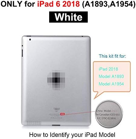 for iPad 6 (6th Gen 2018) A1893 A1954 Screen Replacement Glass Touch Digitizer Repair Kit with Home Button & Tools - Only for iPad 6 6th Generation (White)