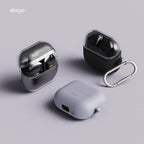 elago Compatible with Samsung Galaxy Buds 3 Case & Galaxy Buds 3 Pro Case, Duo Case with Carabiner, Premium Silicone + TPU Cover, Wireless Charging, Headphone Accessories, for Men, for Women (Black)