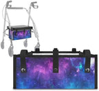 LedBack 3 Pcs Sets Rollator Walker Accessories Galaxy Print Universal Fit Walker Seat Cover Rollator Walker Seat & Backrest Covers, Rollator Storage Under Seat Bag