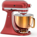 5QT Stainless Steel Mixer Bowl Compatible with Kitchenaid Stand Mixers, Kitchenaid Mixing Bowl Replacement Bowl for 4.5-5 QT Tilt-Head Mixer with Handle, Rose gold
