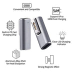 Magnetic L-Tip USB C Adapter Compatible with Magnetic 1 MacBook Pro Air, Type-C PD Power Fast Charging Adapter Replacement for MacBook Power Supply,MacBook Pro Works with 100W
