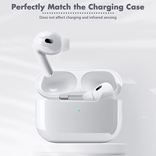 Seltureone 4 Pairs Replacement Ear Tips for Airpods Pro/Airpods Pro 2 with Noise Reduction Hole, Non-Slip Soft Silicone Airpods Pro Replacement Ear Tips with Portable Storage Box - Large