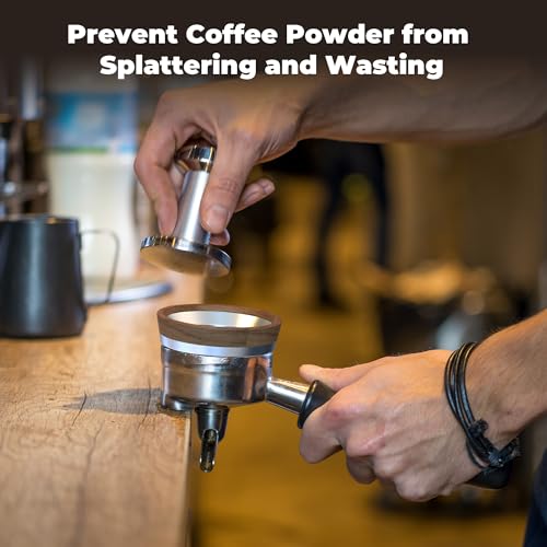 54mm Espresso Dosing Funnel for Breville Portafilters, Aluminum Magnetic Coffee Dosing Funnel Ring Compatible with Breville 54mm Portafilters,Espresso Accessories Tool(Walnut)