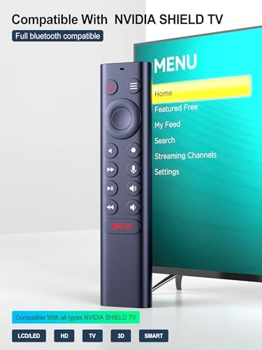Replacement Voice Remote for NVIDIA Shield TV 2015 2017 2019 Series、 NVIDIA Shield Android TV 、NVIDIA Shield Android TV Pro with Motion-Activated Customizable Menu Buttons IR Blaster Function