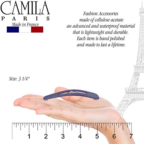 Camila Paris CP2933 French Hair Barrettes Clips, Snap Hair Slides Clic Clac for Women, Styling Girls Side Slide-in Metal Snap Pin Hair Accessories for Women. Strong Hold, No Slip Grip, Made in France
