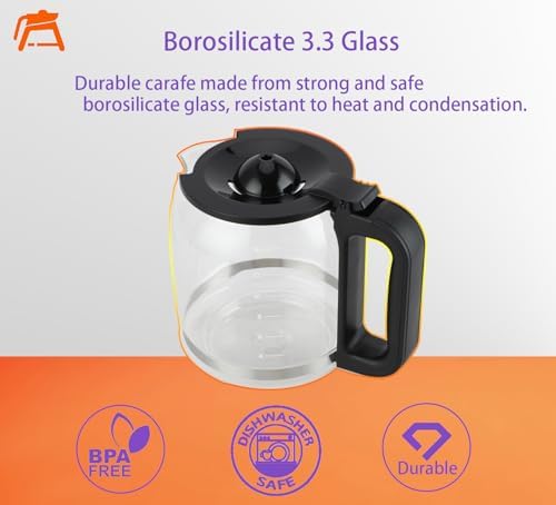14 Cup Coffee Carafe Replacement Compatible with Ninja DCM201, DCM200, DCM200C Series Programmable XL 14-Cup Coffee Maker