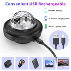 Oloaxolx Rechargeable Disco Ball, Party Lights Night Light 2 in 1 RGB Dj Lighting Strobe Lamp with Sound Activated 6 Modes for Home Room Dance Parties Birthday Halloween Christmas Decorations(2pcs)