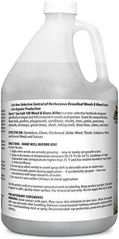 Harris 10X Sea Salt & Vinegar Weed and Grass Killer, Pet Safe, Kills to The Root with Spray Trigger, 128oz