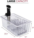 Large Sous Vide Container with Lid and Racks Kit | Sous Vide Accessories | Väeske Large Sous Vide Container with Lid and 2 Racks | Sous Vide Accessories | Compatible with Anova, Anova Nano, Joule, Instant Pot, Sous Vide Cookers (26 QT, Container/Racks)