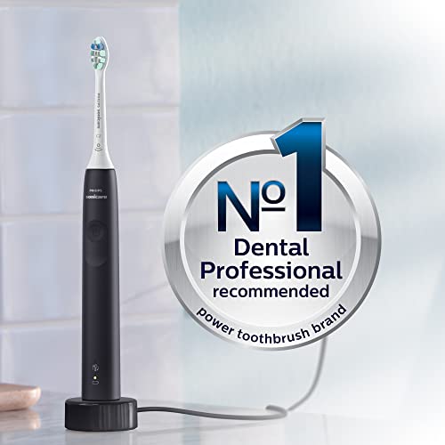 Philips Sonicare 4100 Electric Rechargeable Power Toothbrush, Black, with Genuine Philips Sonicare Optimal Plaque Control Replacement Toothbrush Heads, White, 3 Pack