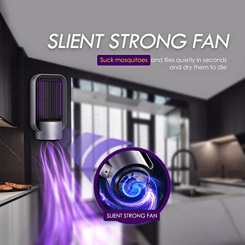 Modern Bug Zapper/Mosquito Trap 3 in 1 Indoor Outdoor, Electric Mosquito Killer Lamp with Silent Fan, 2000V,365nm UV Light,Smart Sensor,Stylish for Villa Home/Business,Kill Bugs,Moths,Gnats,Wasps