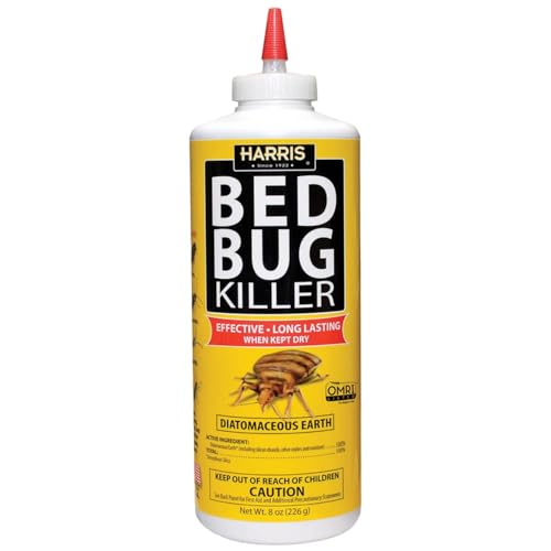 Harris HDE-8 Bed Bug Powder Diatomaceous Earth, 8oz, Yellow
