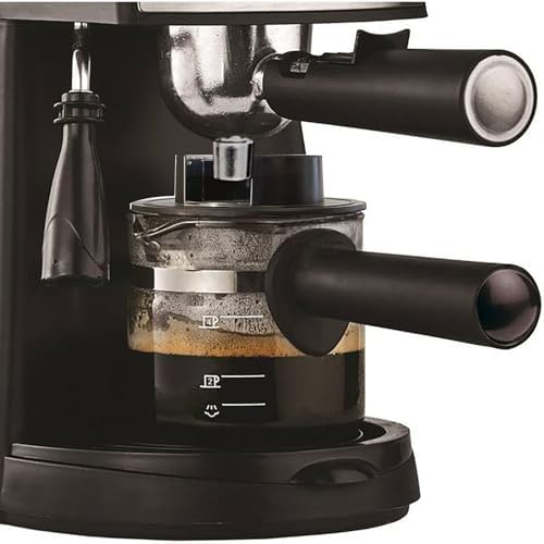 4 Cup Espresso Accessories Espresso Glass Coffee Pot Replacement for IMUSA, Hamilton Beach, Mr.Coffee, Breville, UNIVEN Espresso Machine,Black handle