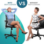 ArtialSynergy Ergonomic Seat Cushion, Lumbar Support for Office, Desk, Car Seats & Wheelchair - Enhances Posture, Tailbone Pressure Relief - Sciatica Pain Device, Back Stretcher & Dining Chair Cushion