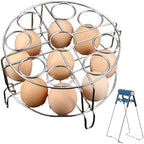 2Pcs Egg Steamer Rack with Hot Plate Gripper Set, Stackable Trivet for Instant Pot Compatible Pressure Cooker Accessories Cooking 18 Eggs